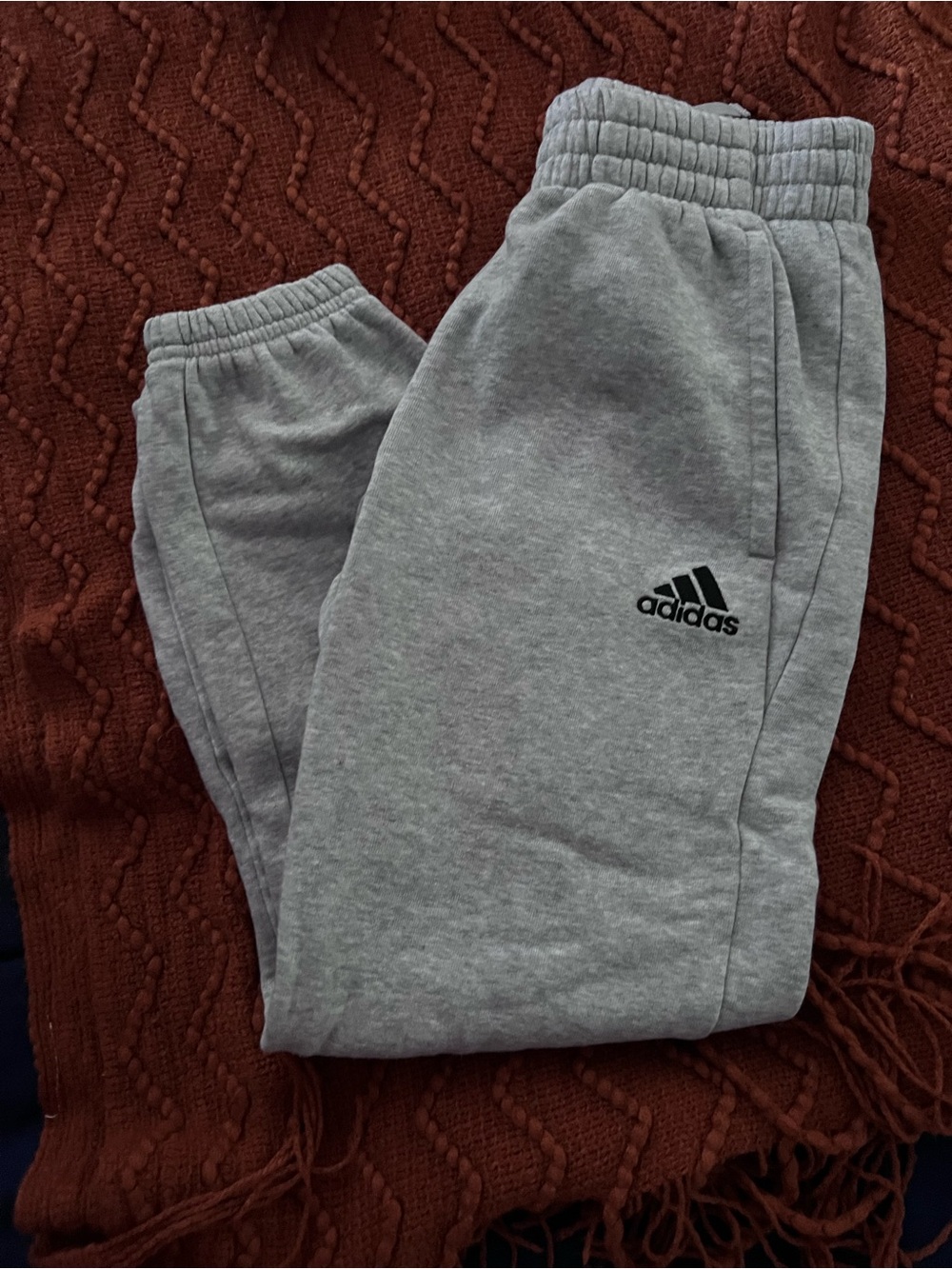 adidas Kids Light Gray Logo Joggers